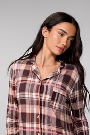 Mocha Plaid Pajama Set